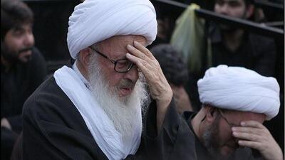 دسته عزاداری شهادت امام صادق با حضور آیت‌الله وحید خراسانی در قم برپا شد