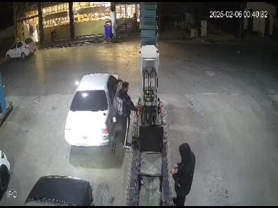 به آتش کشیدن پمپ بنزین توسط اراذل و اوباش در کرج