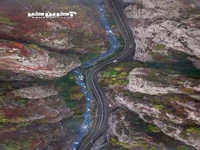 جاده چالوس از فراز آسمان