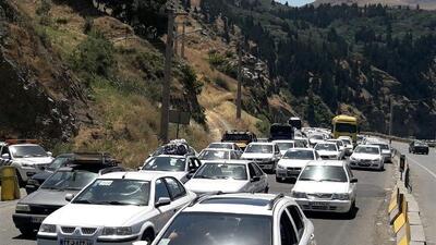 ترافیک سنگین در جاده کرج - کندوان