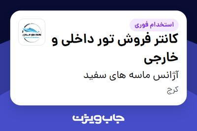 استخدام کانتر فروش تور داخلی و خارجی - خانم در آژانس ماسه های سفید