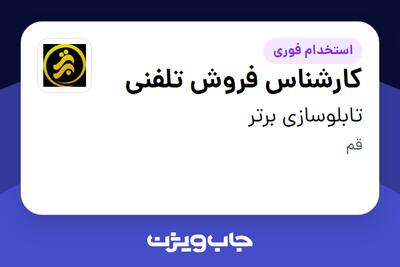 استخدام کارشناس فروش تلفنی - آقا در تابلوسازی برتر