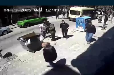 فیلم لحظه پریدن مرد روی ماشین در زلزله استانبول