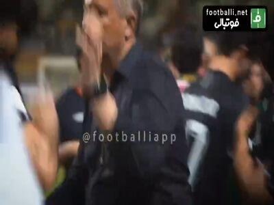 دراگان اسکوچیچ پس از سوت پایان بازی فولاد - تراکتور و پس از پیروزی تیمش