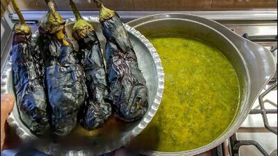 طرز تهیه آش بادمجان بدون گوشت غذای گیاهی خوشمزه ایرانی