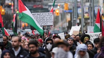 تصاویر؛ تورنتو صحنه تظاهرات گسترده حامیان فلسطین شد