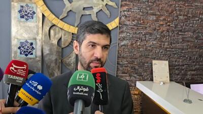 صحبت‌های محمد آخوندی در حاشیه مراسم بدرقه تیم فوتبال ساحلی