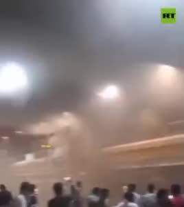 آتش‌سوزی گسترده‌ در فرودگاه لاهور پاکستان