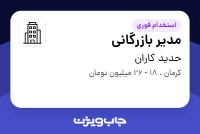 استخدام مدیر بازرگانی در حدید کاران