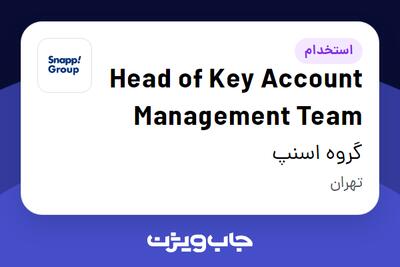 استخدام Head of Key Account Management Team در گروه اسنپ
