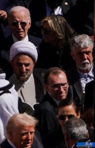 وزیر فرهنگ ایران در قاب مشترک با بایدن و ترامپ