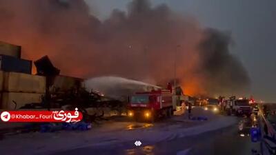 فوری/ شعله ور شدن دوباره آتش در بخش‌هایی از محل حادثۀ بندر شهید رجایی | 7 اردیبهشت 1404