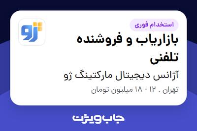 استخدام بازاریاب و فروشنده تلفنی - خانم در آژانس دیجیتال مارکتینگ ژو