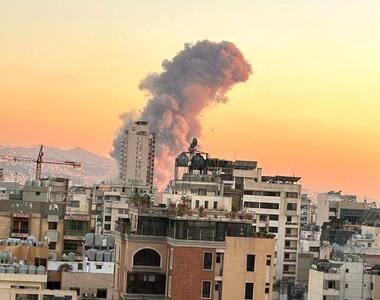 آتش‌سوزی در ضاحیه جنوبی بیروت بر اثر حمله هوایی اسرائیل