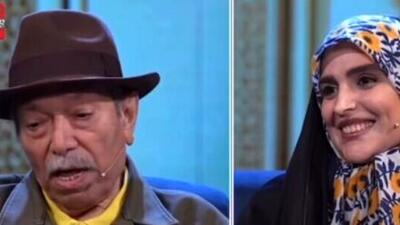 تعریف و تمجید استاد علی نصیریان از مژده لواسانی؛ شما یک خانم بسیار خوشرو هستید و خیلی هم گوینده خوبی هستید خیلی باسوادید+ویدئو
