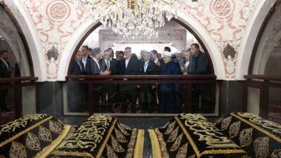بازدید پزشکیان از حرم حضرت بی‌بی هیبت (س) در باکو
