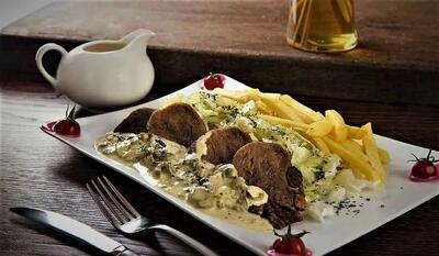 طرز تهیه خوراک زبان با سس قارچ؛ غذای خوشمزه و مجلسی به سبک رستورانی