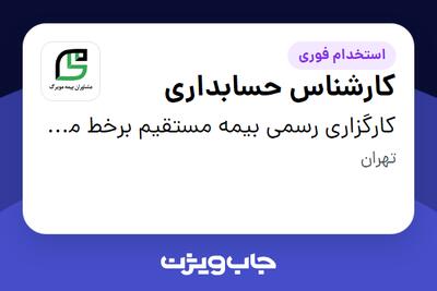استخدام کارشناس حسابداری در کارگزاری رسمی بیمه مستقیم برخط مشاوران بیمه مویرگ