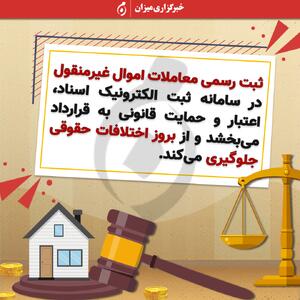 اینفوگرافیک | لزوم ثبت رسمی معاملات اموال غیرمنقول در سامانه ثبت الکترونیک اسناد