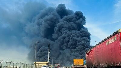 نیروهای روسیه عملیات اطفای حریق در بندر شهید رجایی را آغاز کردند