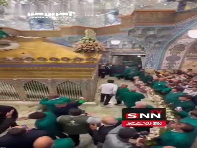 گل آرایی ضریح مطهر در شب بزرگداشت میلاد حضرت فاطمه معصومه