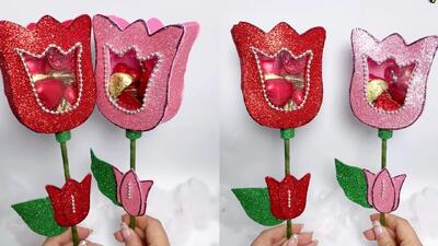 هدیه ای متفاوت با بسته بندی گل لاله!