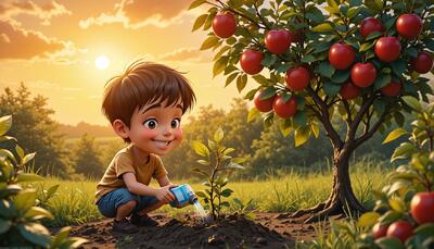 داستان رشد متئو و درخت سیب برای کودکان