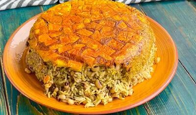 کته شوید و لوبیا چشم بلبلی با دستور ساده خوشمزه و بدون گوشت!