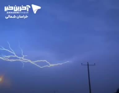 رعد و برق عجیب در آسمان جاجرم و گرمه