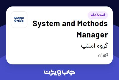 استخدام System and Methods Manager در گروه اسنپ