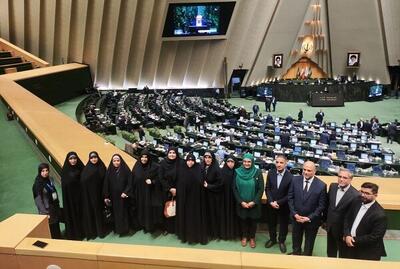 حضور جمعی از نمایندگان مجلس عراق در صحن پارلمان ایران