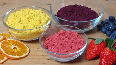 طرز تهیه رنگ غذای طبیعی / دستور تهیه رنگ غذا طبیعی با انواع میوه جات