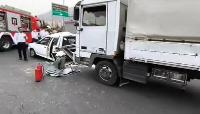 تصادف وحشتناک در یک بزرگراه تهران + ویدئو | ۲ نفر کشته و زخمی شدند