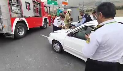 تصادف صبح امروز در بزرگراه شهید خرازی تهران با یک کشته و یک مجروح