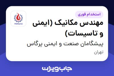 استخدام مهندس مکانیک (ایمنی و تاسیسات) در پیشگامان صنعت و ایمنی پرگاس
