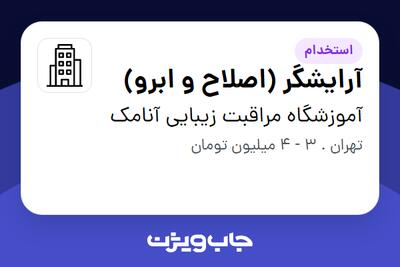 استخدام آرایشگر (اصلاح و ابرو) - خانم در آموزشگاه مراقبت زیبایی آنامک