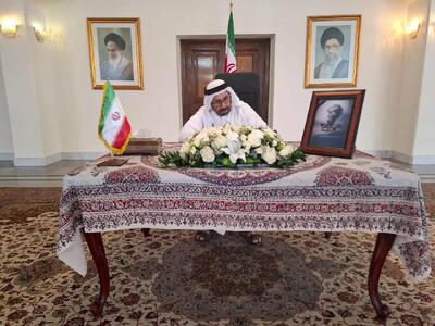 وزیر مشاور در امور خارجی امارات دفتر یادبود جانباختگان حادثه بندر شهید رجایی  را امضا کرد
