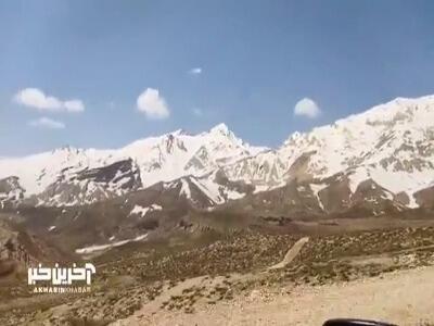 حجم برف بر کوه‌های شهرستان کوهرنگ