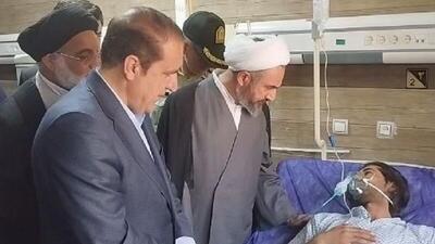 فیلم| عیادت مسئولان ایلام از مجروحان حادثه  بندر شهید رجایی در ایوان