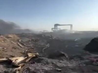 تصویر جدیدی از گودال عمیق ایجادشده پس از انفجار در بندر رجایی