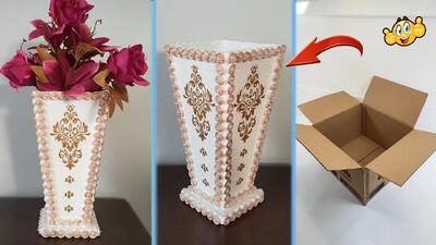 آموزش ساخت گلدان گل مقوایی DIY به روشی آسان و شیک!