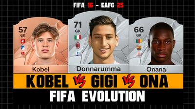 مقایسه ریتینگ اونانا، دوناروما و کوبل از FIFA 16 تا EA FC 25 - پارس فوتبال