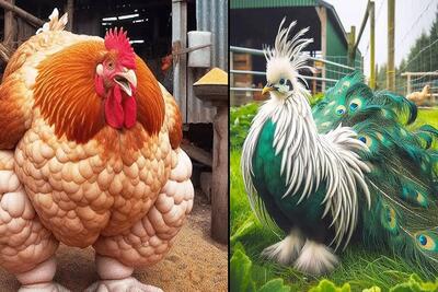 کارخانه حیوانات؛ مرغ هایی که عضله ای و پشمالو متولد میشوند برای نمایش سودآور