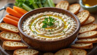 طرز تهیه دیپ لوبیا سفید/ یک پیش غذای سالم و خوشمزه