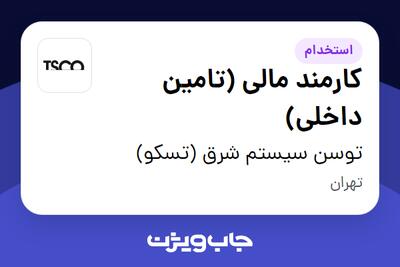 استخدام کارمند مالی (تامین داخلی) در توسن سیستم شرق (تسکو)
