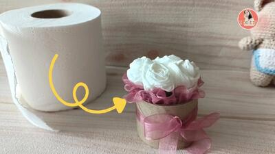ساخت گل رز از دستمال کاغذی برای هدیه دادن!