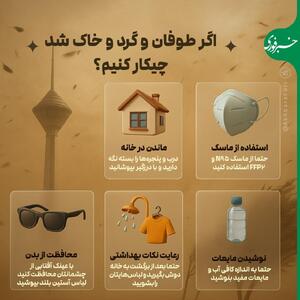 اینفوگرافی/ هنگام وقوع طوفان و گرد و خاک چه باید کرد؟ | اقتصاد24