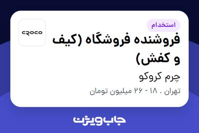 استخدام فروشنده فروشگاه (کیف و کفش) در چرم کروکو