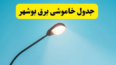 جدول خاموشی برق استان بوشهر دوشنبه ۱۵ اردیبهشت ۱۴۰۴ اعلام شد | زمان قطعی برق بوشهر دوشنبه ۱۵ اردیبهشت ۱۴۰۴ منتشر شد