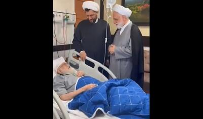 عیادت محسنی اژه‌ای از آیت‌الله نوری همدانی (فیلم)